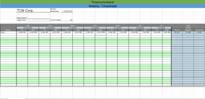 Weekly Timesheet Templates - Time Clock Wizard